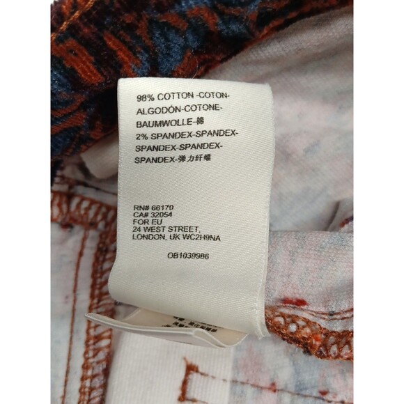 Pilcro and the Letterpress Corduroy Floral Pants Womens Sz 28 Red Purple - Picture 8 of 8